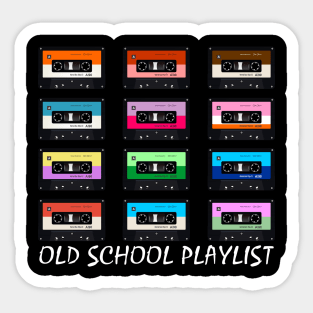 Cassette Tape Music Retro 80s Old School Playlist Sticker